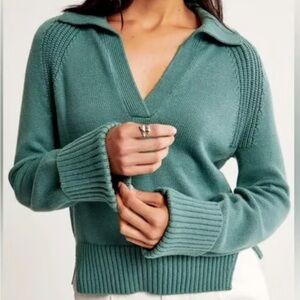 Abercrombie sweater collared v neck sweater